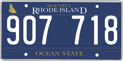 RI license plate 907718