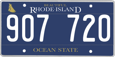 RI license plate 907720