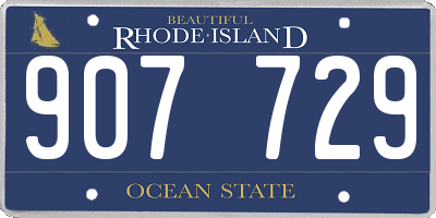 RI license plate 907729