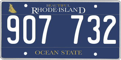 RI license plate 907732