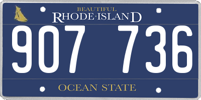RI license plate 907736