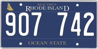 RI license plate 907742
