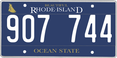 RI license plate 907744
