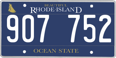 RI license plate 907752