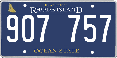 RI license plate 907757