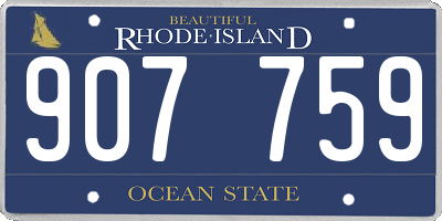 RI license plate 907759