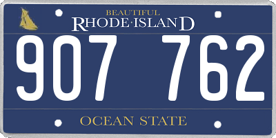 RI license plate 907762