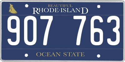 RI license plate 907763