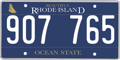 RI license plate 907765