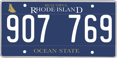 RI license plate 907769