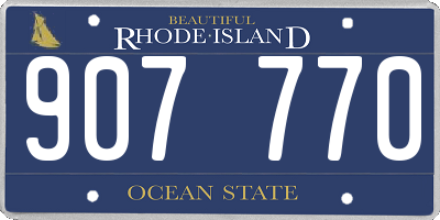 RI license plate 907770
