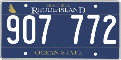 RI license plate 907772