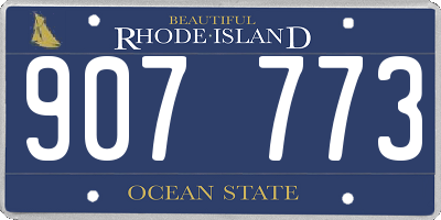 RI license plate 907773