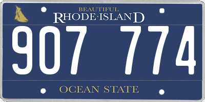 RI license plate 907774