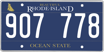 RI license plate 907778
