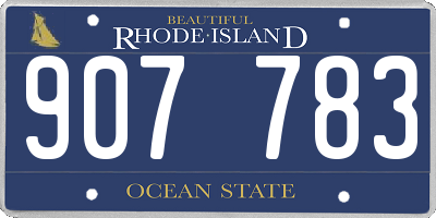 RI license plate 907783
