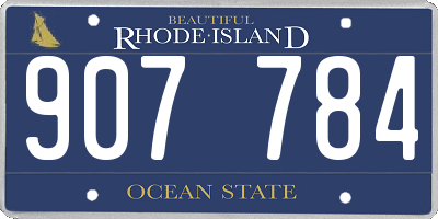 RI license plate 907784