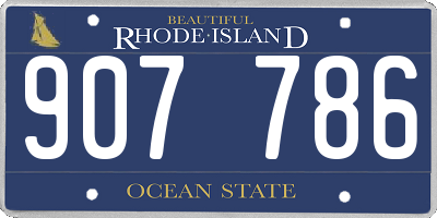 RI license plate 907786