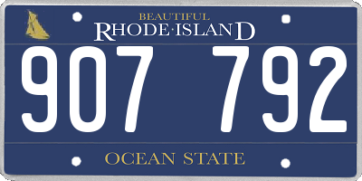 RI license plate 907792