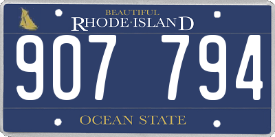 RI license plate 907794