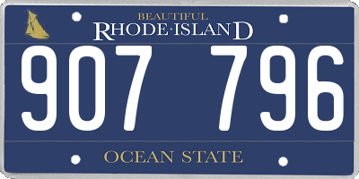 RI license plate 907796