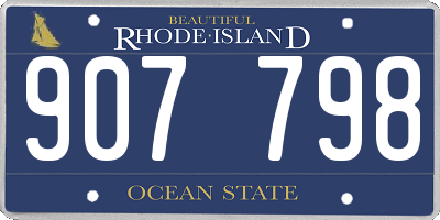 RI license plate 907798