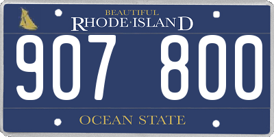 RI license plate 907800