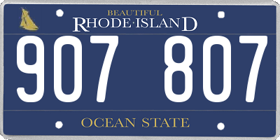 RI license plate 907807