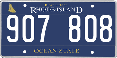 RI license plate 907808
