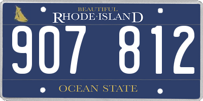 RI license plate 907812