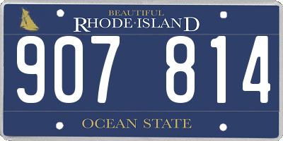 RI license plate 907814