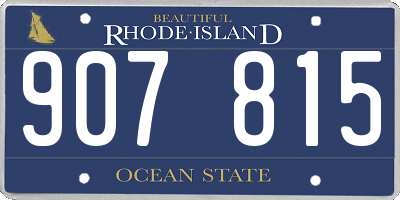 RI license plate 907815