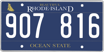 RI license plate 907816