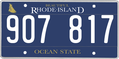 RI license plate 907817