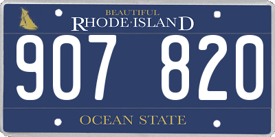 RI license plate 907820