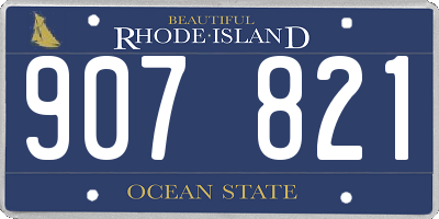 RI license plate 907821