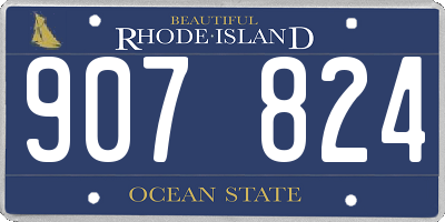 RI license plate 907824