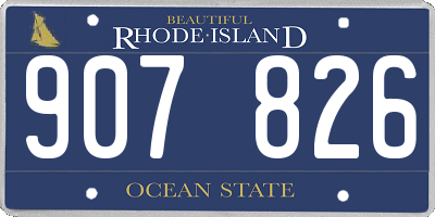 RI license plate 907826