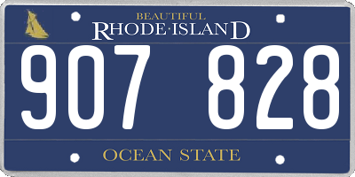 RI license plate 907828