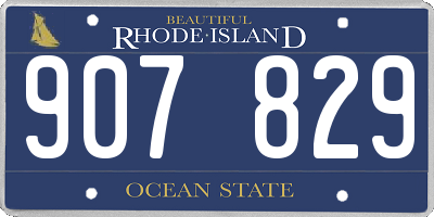 RI license plate 907829