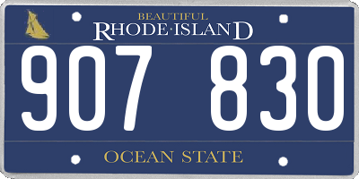 RI license plate 907830