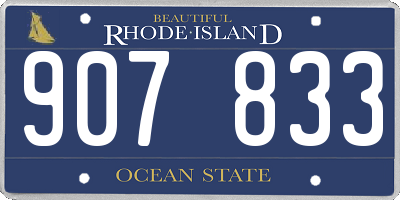 RI license plate 907833