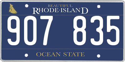 RI license plate 907835