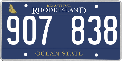 RI license plate 907838