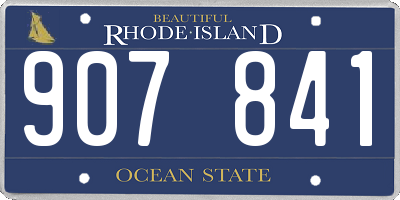 RI license plate 907841