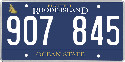 RI license plate 907845
