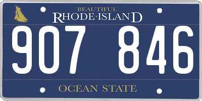 RI license plate 907846
