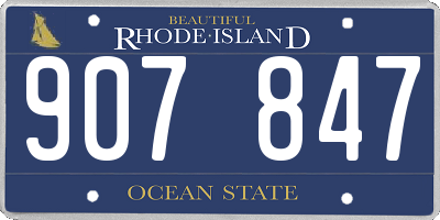 RI license plate 907847