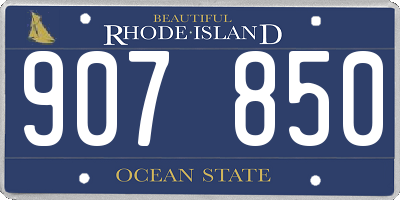 RI license plate 907850