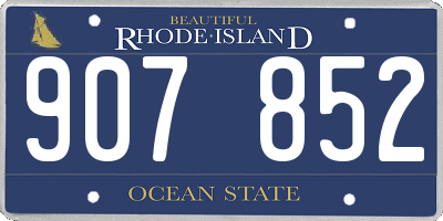 RI license plate 907852